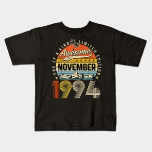 Awesome Since November 1994 Vintage 29th Birthday Kids T-Shirt